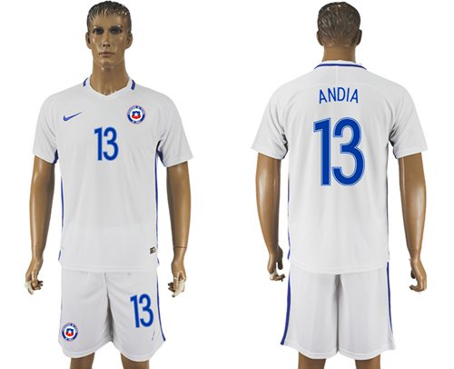 Chile #13 Andia Away Soccer Country Jersey
